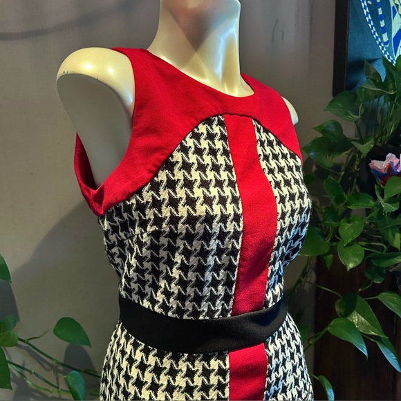 Vintage ECI New York Houndstooth Pinup Dress👠 - Picture 2 of 11